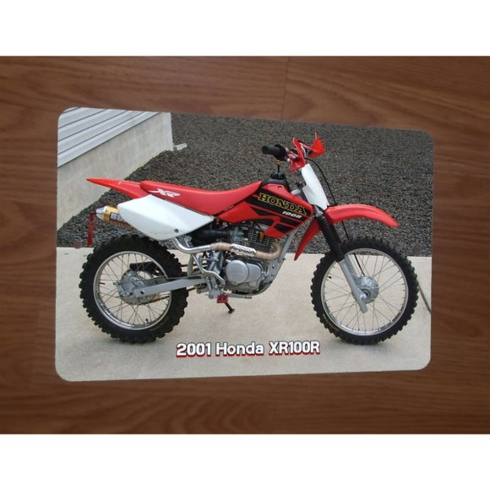 2001 Honda XR100R Motorcycle Dirt Bike Motocross Photo 8x12 Metal Wall Sign